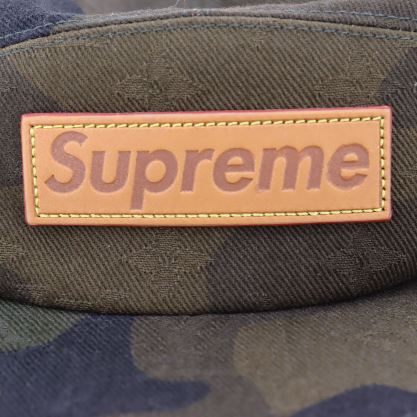 LOUIS VUITTON x Supreme LV Cap Camouflage Khaki Green Cotton #AH370