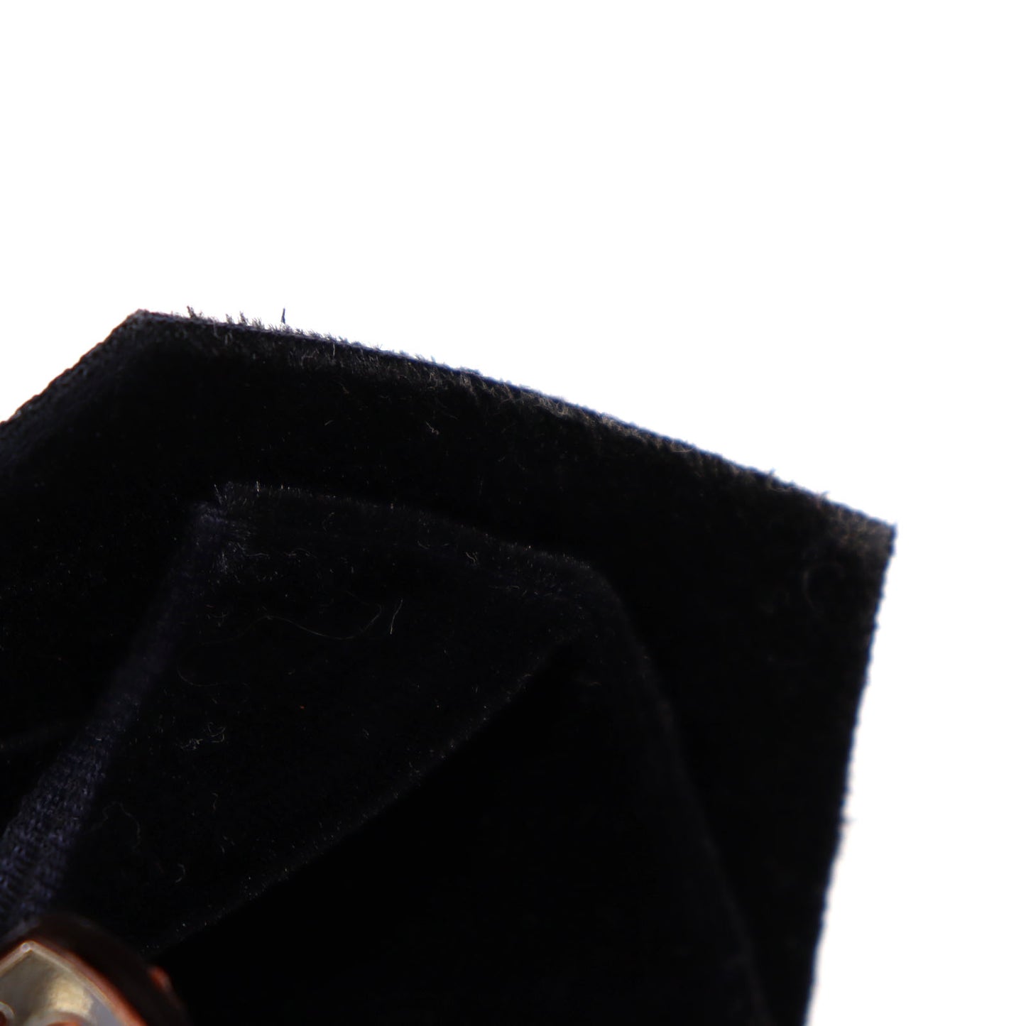CHANEL Barrette Camellia Ribbon Black Suede #AH305