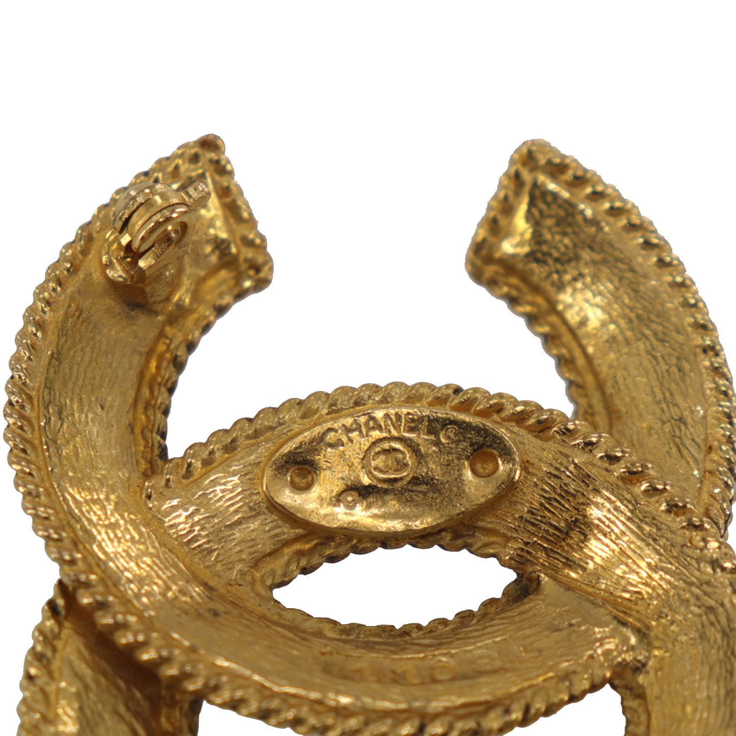 CHANEL CC Logos Pin Brooch Gold Plated 1108 #AG286