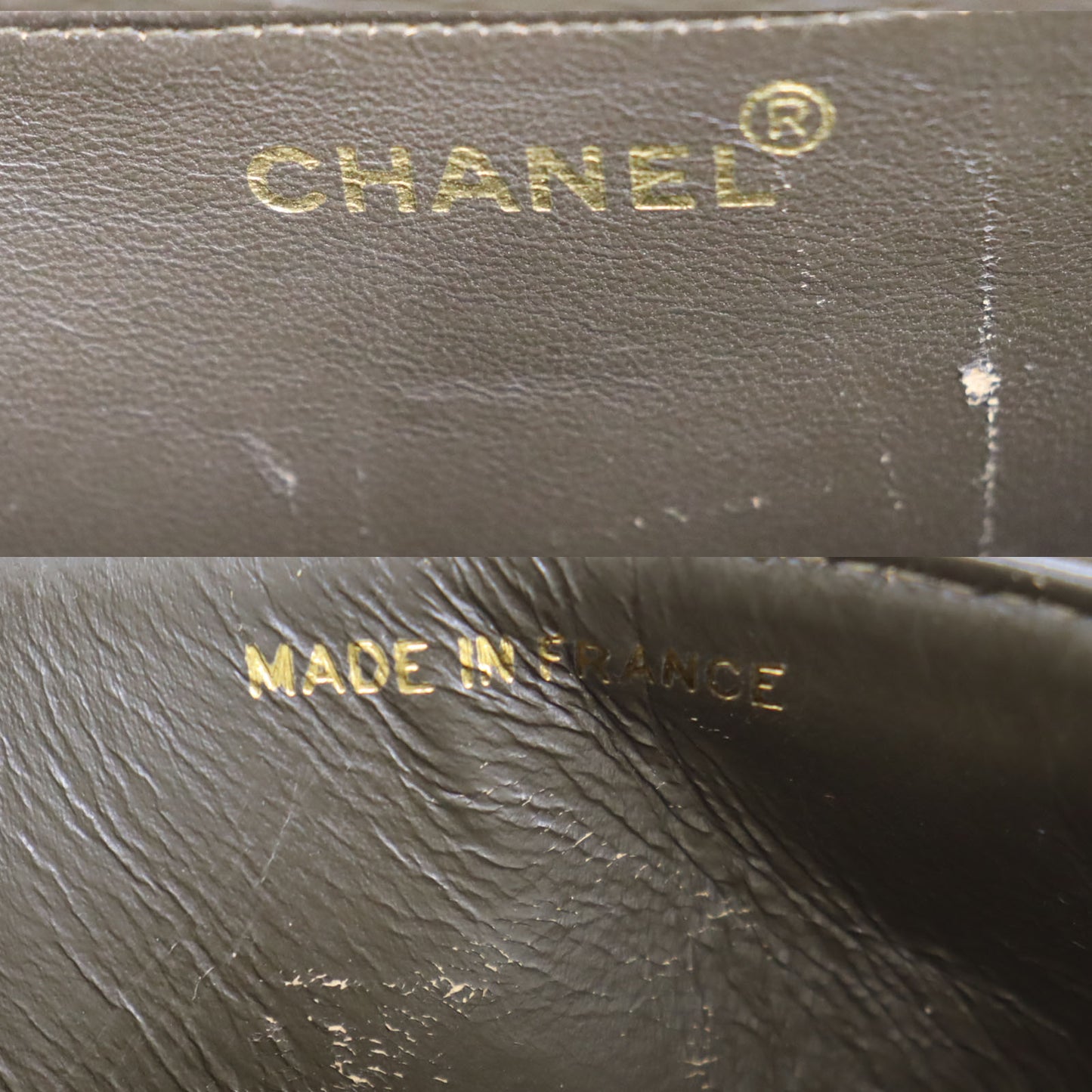 CHANEL CC Handbag Brown Caviar Skin Leather #BN811