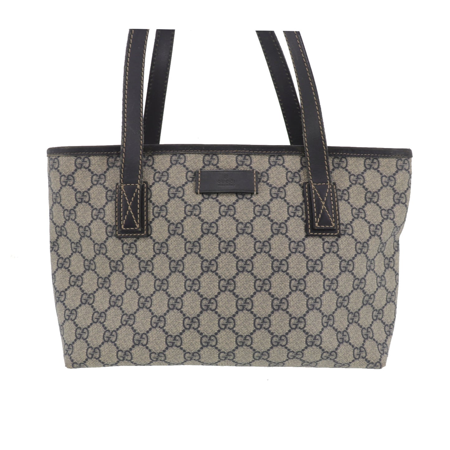 GUCCI GG Plus Tote Shoulder Bag Navy PVC #BJ342