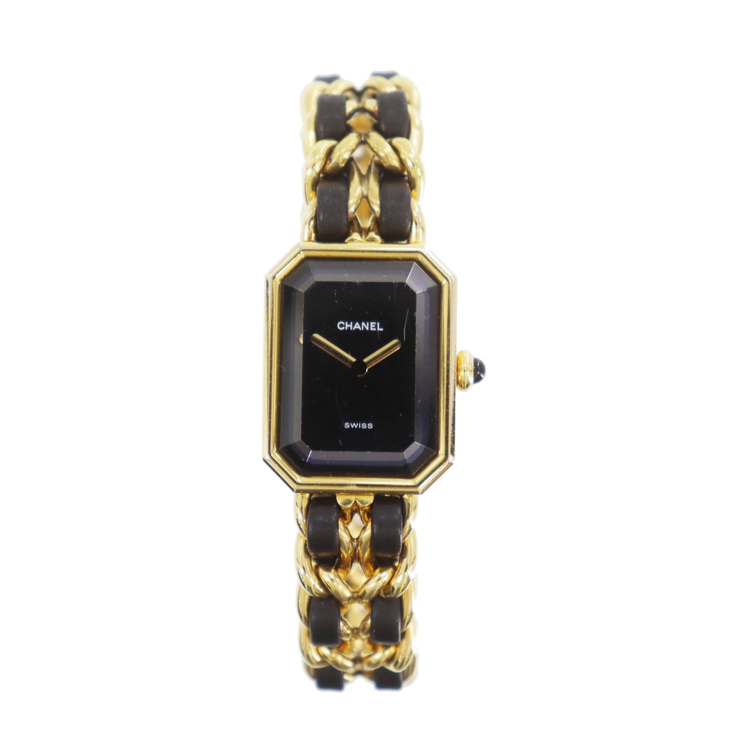 CHANEL Premiere Discontinued Wristwatches M Gold Black Quartz Swiss #CO496 S