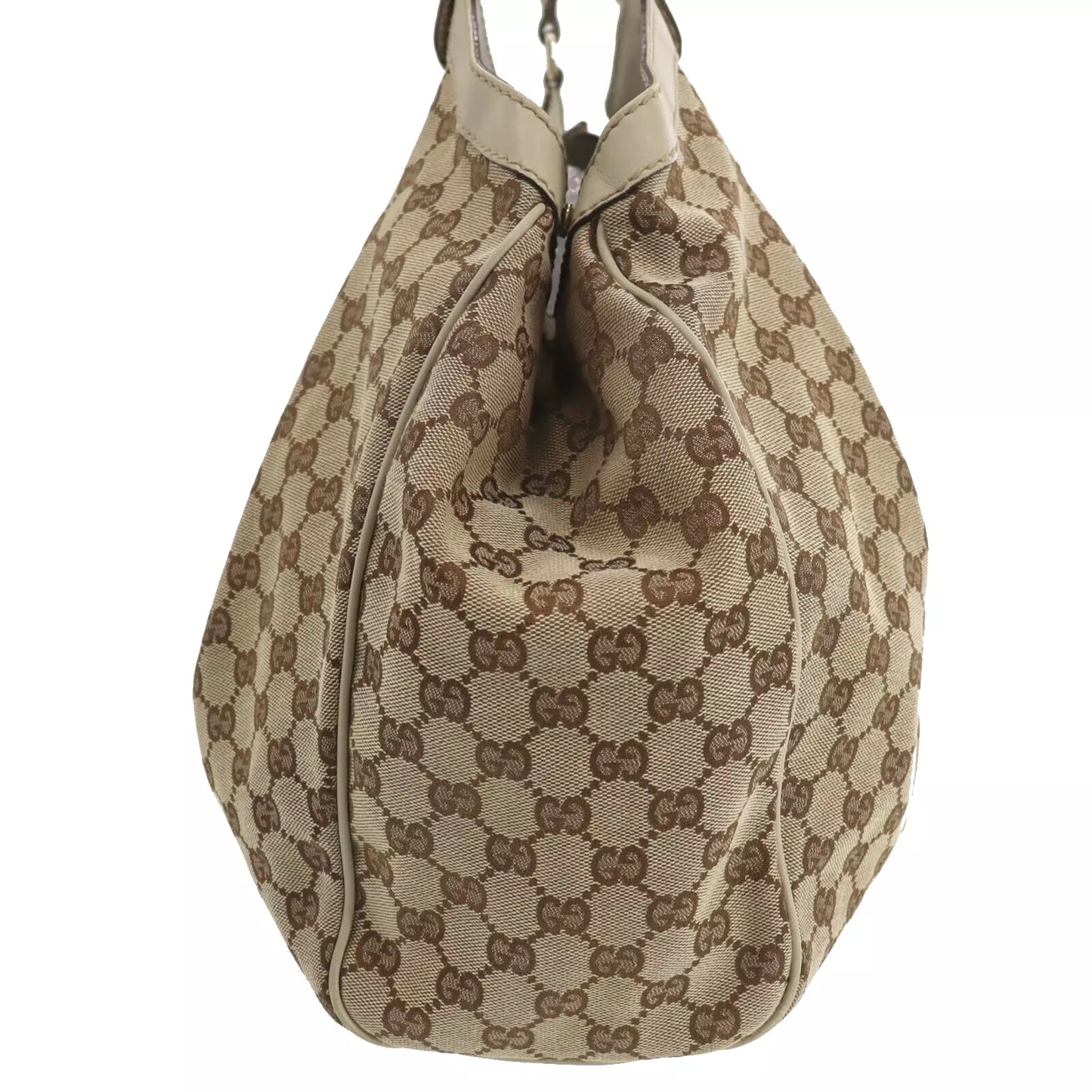 GUCCI Original GG Canvas Handbag Tote Beige #CS887