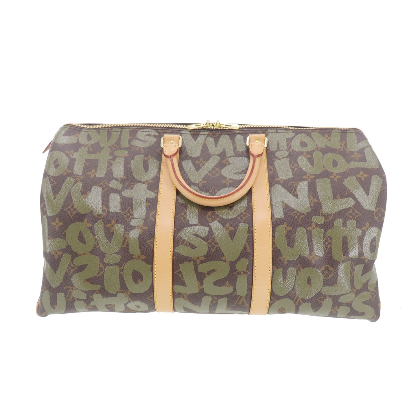 Louis Vuitton LV M92196 Graffiti Boston Bag Keepall 50 Khak #EH232