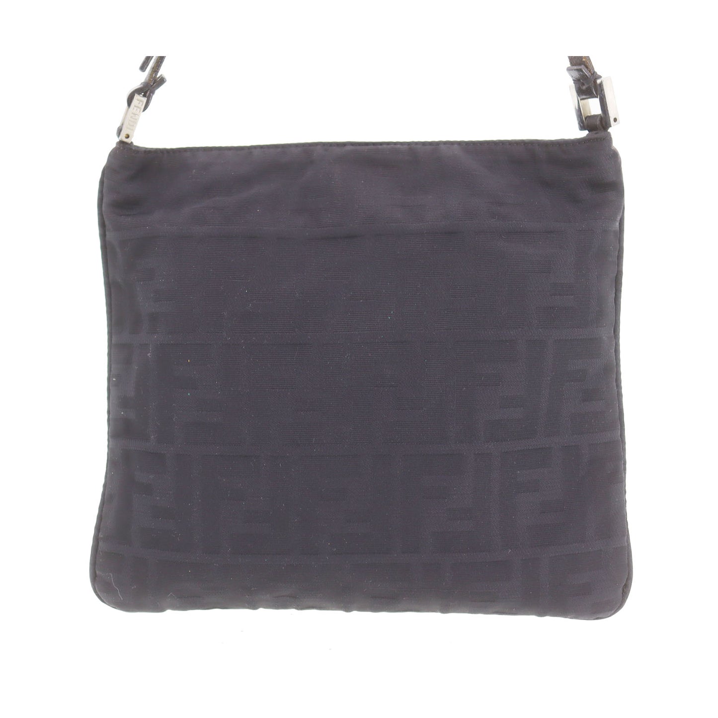 FENDI Zucca Shoulder Handbag Black Canvas #AG704