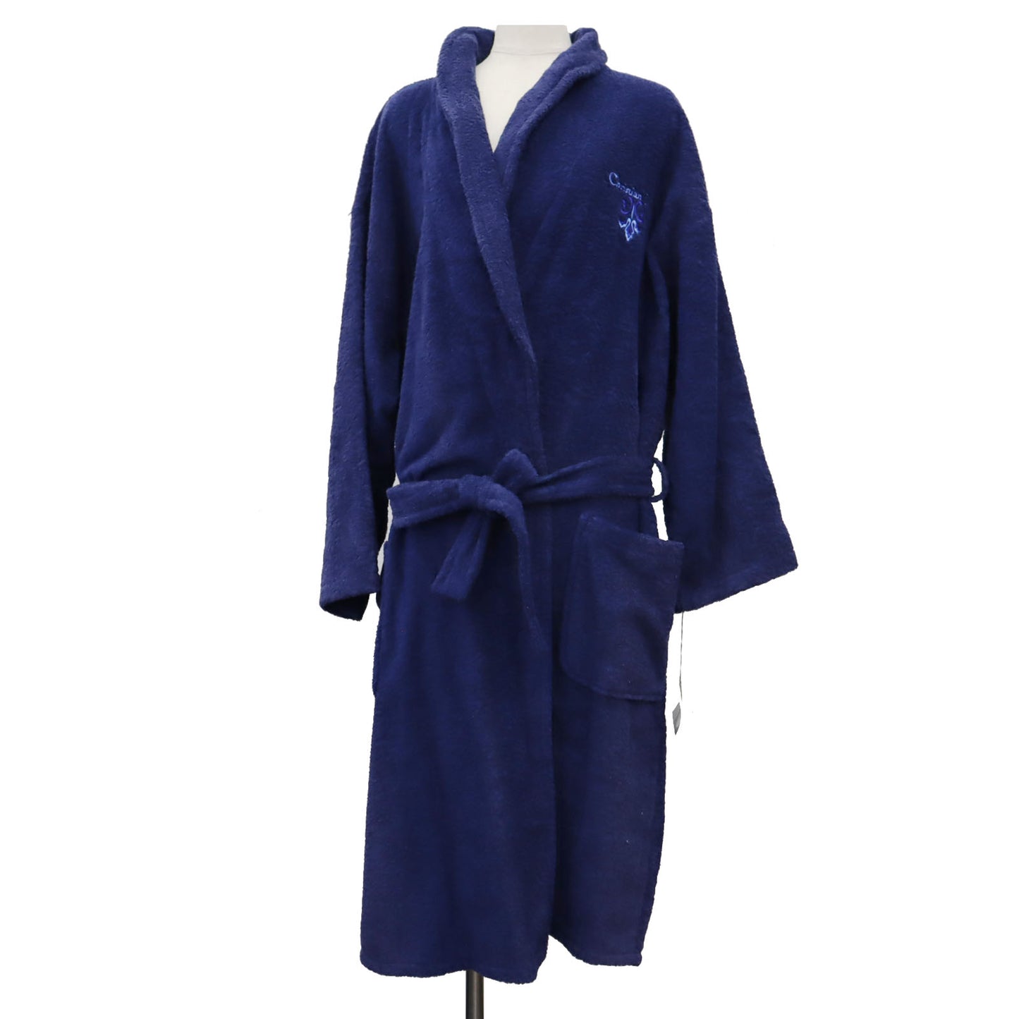 Christian Dior Long Sleeve Bathrobe Navy Cotton 100% L Size Japan #AG118