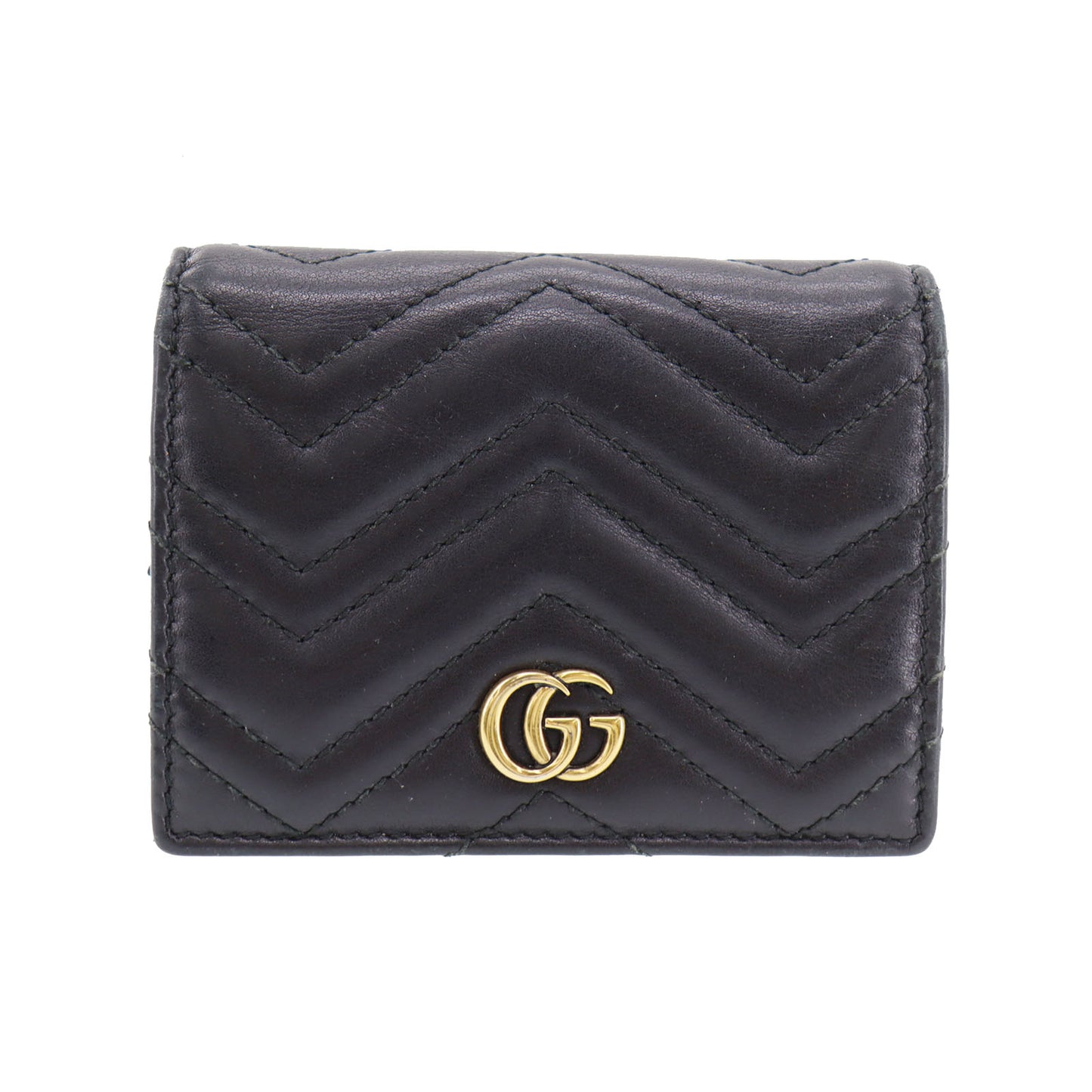 GUCCI GG Marmont Wallet Black Leather #BU945