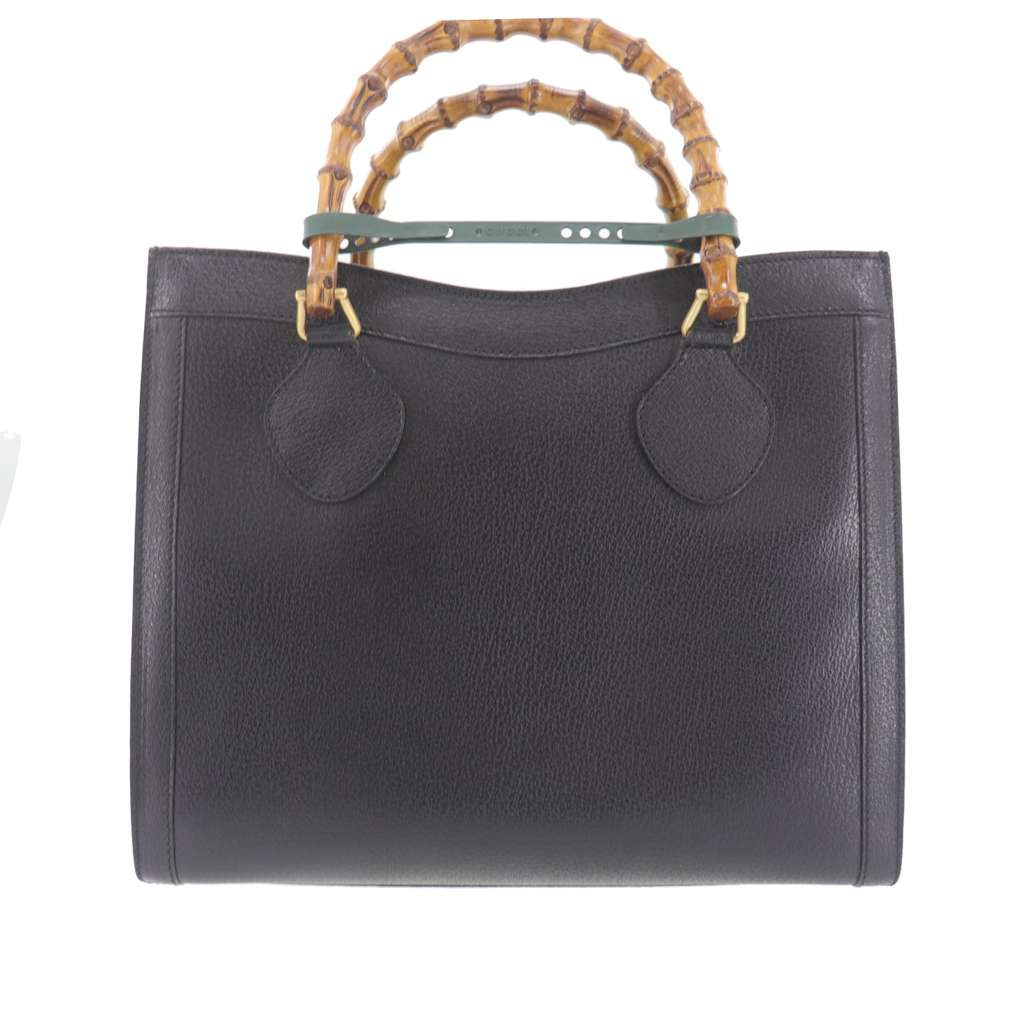 GUCCI Bamboo Handbag Black Leather #CA801
