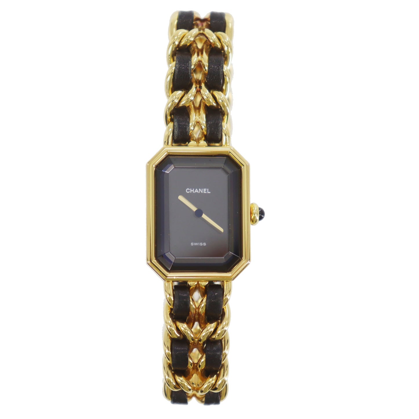 CHANEL Premiere Discontinued Wristwatches L Gold Black Quartz Swiss #CK713