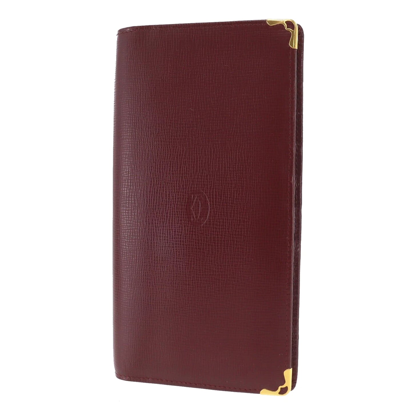 CARTIER Must de Cartier Bifold Long Wallet Leather Burgundy #ED495