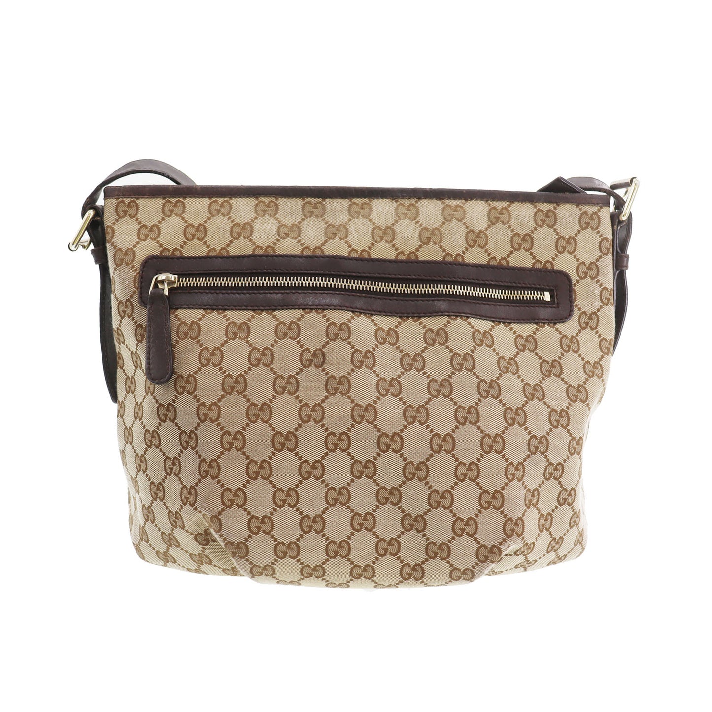 GUCCI Original GG Canvas Crossbody Shoulder Bag Brown #CS801