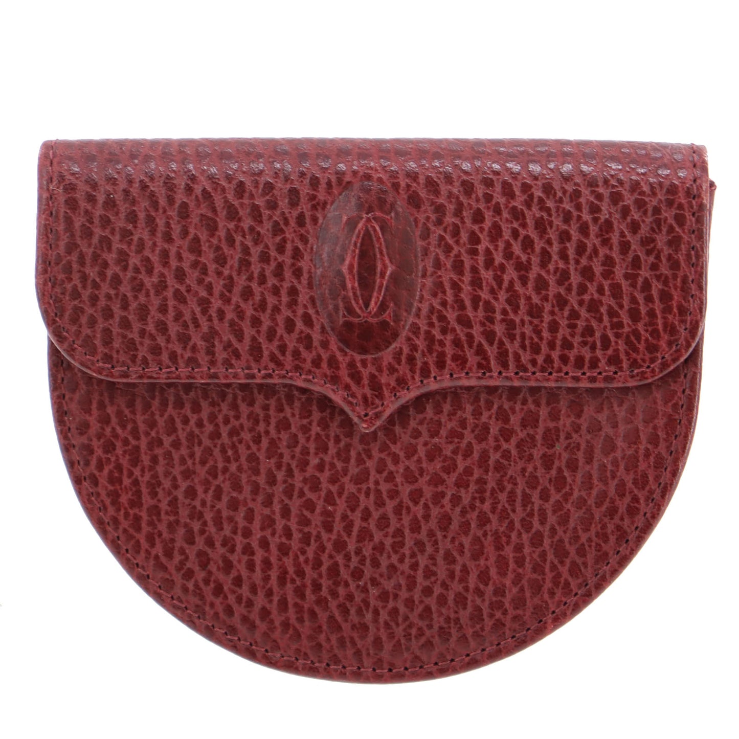 Cartier Logos Must Line Coin Case Bordeaux Leather #AH125