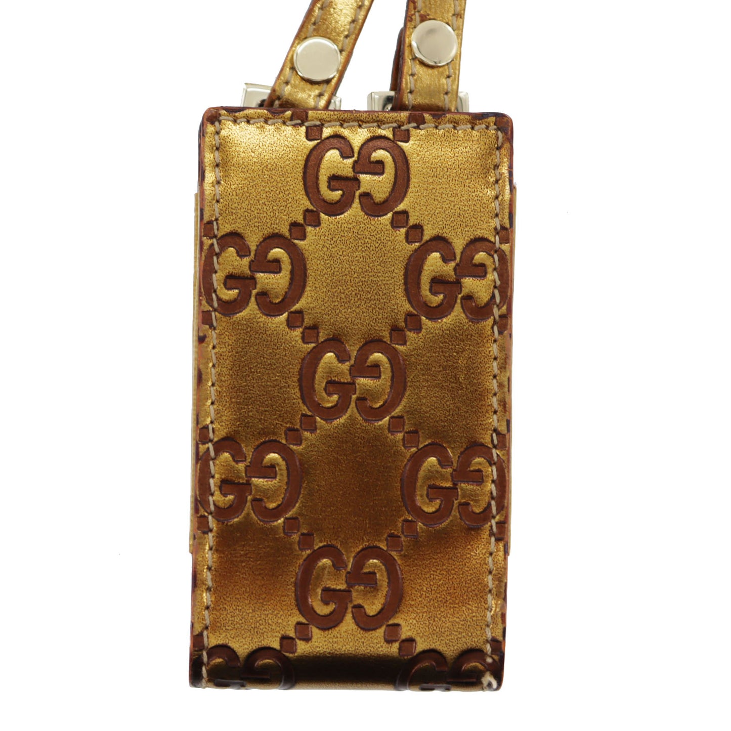 GUCCI Original GG iPod Mini Case Gold Brown Leather #AG250