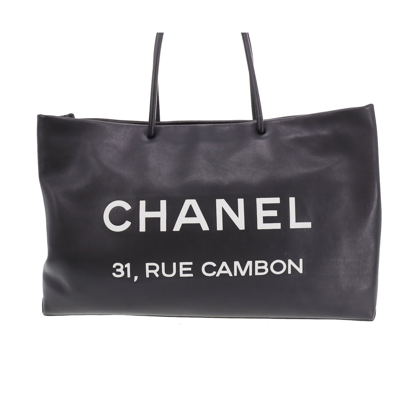 CHANEL Logo Shoulder Tote Bag Leather #CL42