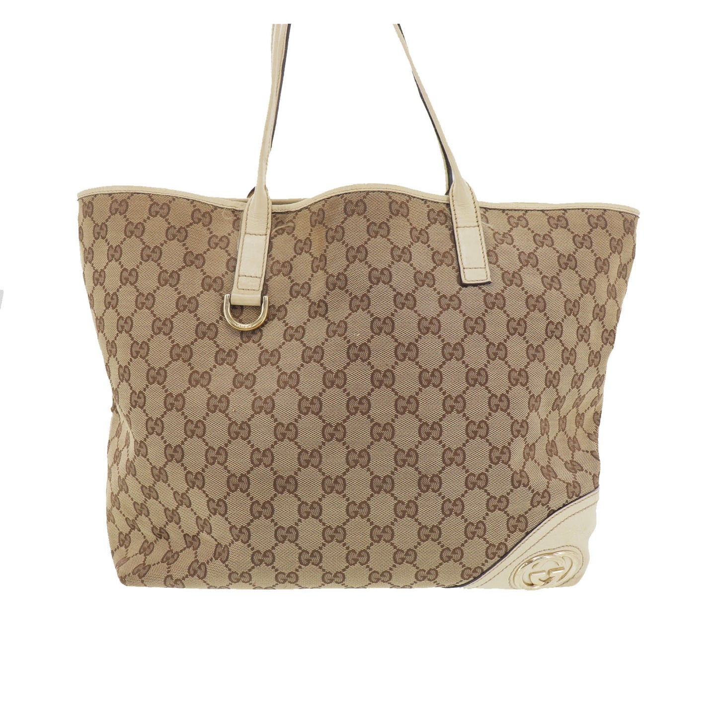 GUCCI Original GG Canvas Shoulder Tote Bag Brown #EG515