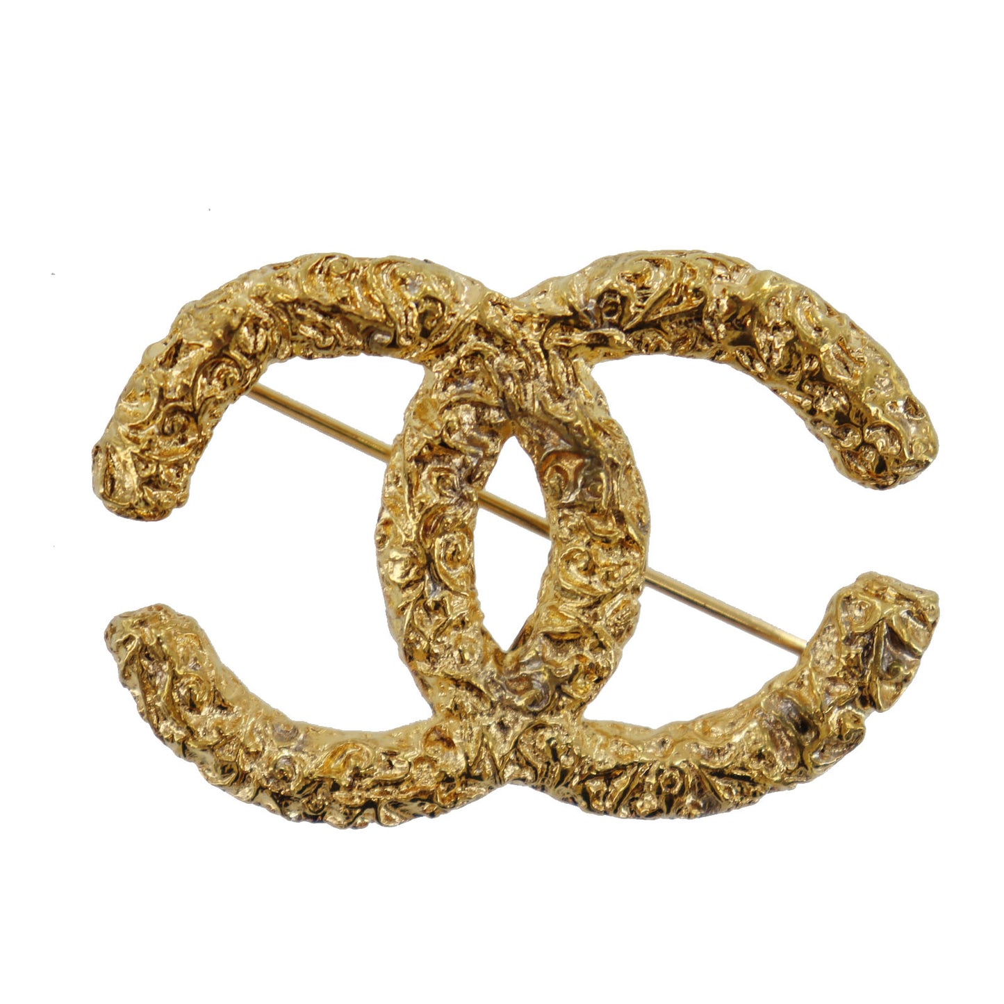 CHANEL CC Logos Pin Brooch Gold Plated 93 A #BX673