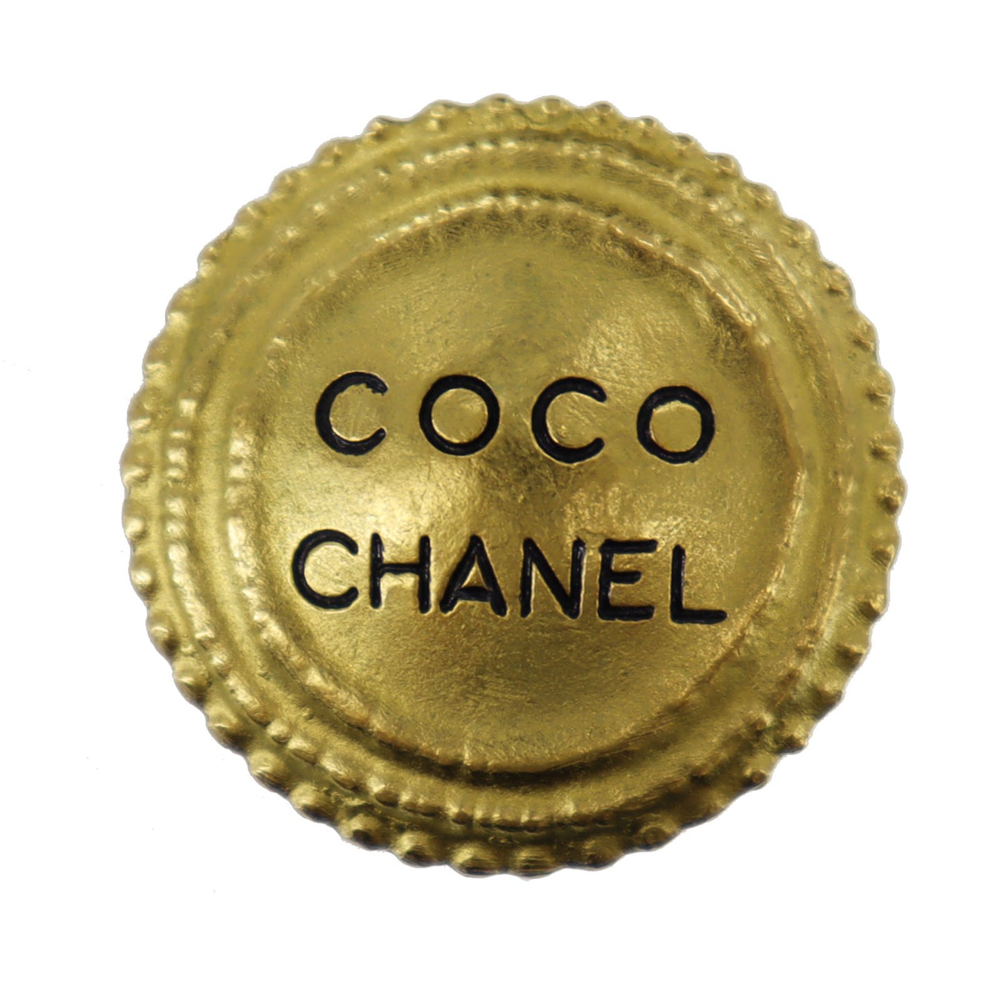 CHANEL COCO Earrings Gold Clip-On Circle 95P #AG998