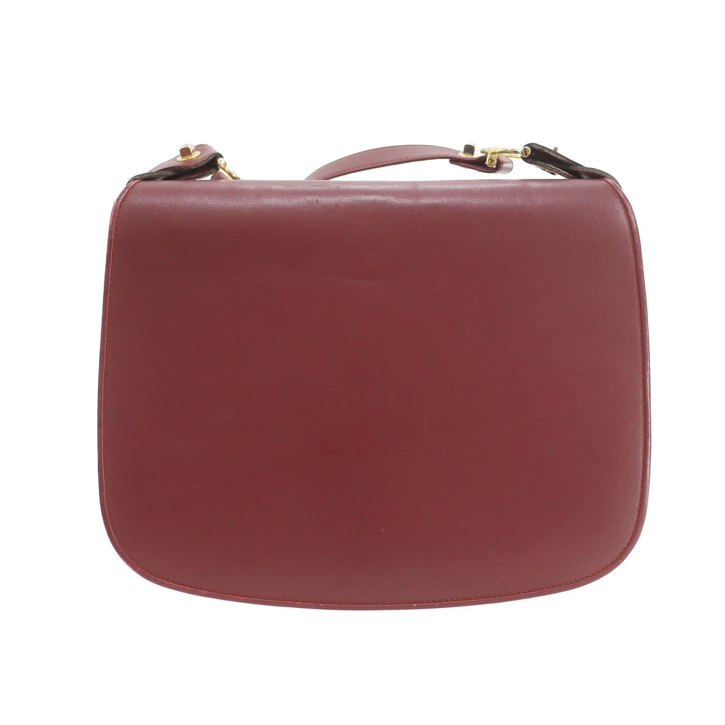 Cartier Must Line Crossbody Shoulder Bag Bordeaux Leather #AH78