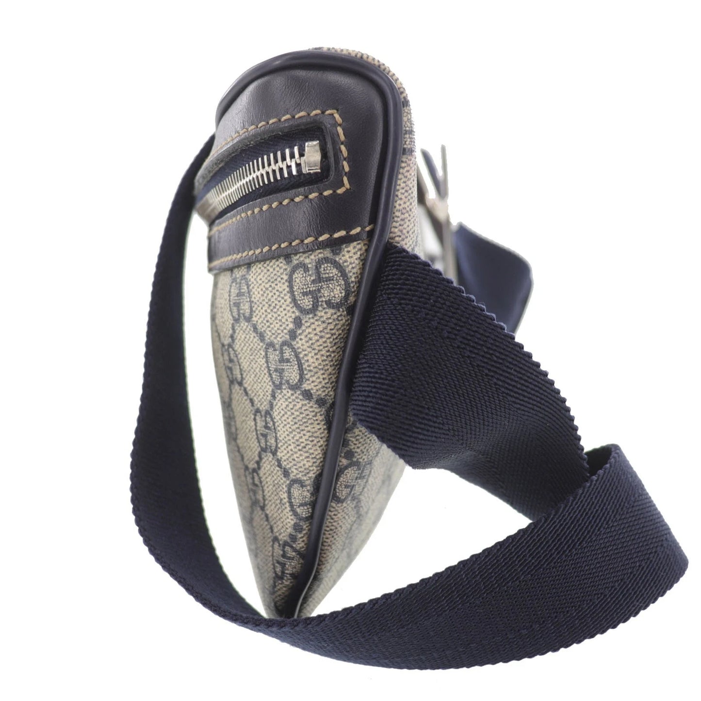 GUCCI GG Plus Crossbody Bag Navy PVC Leather #EF162