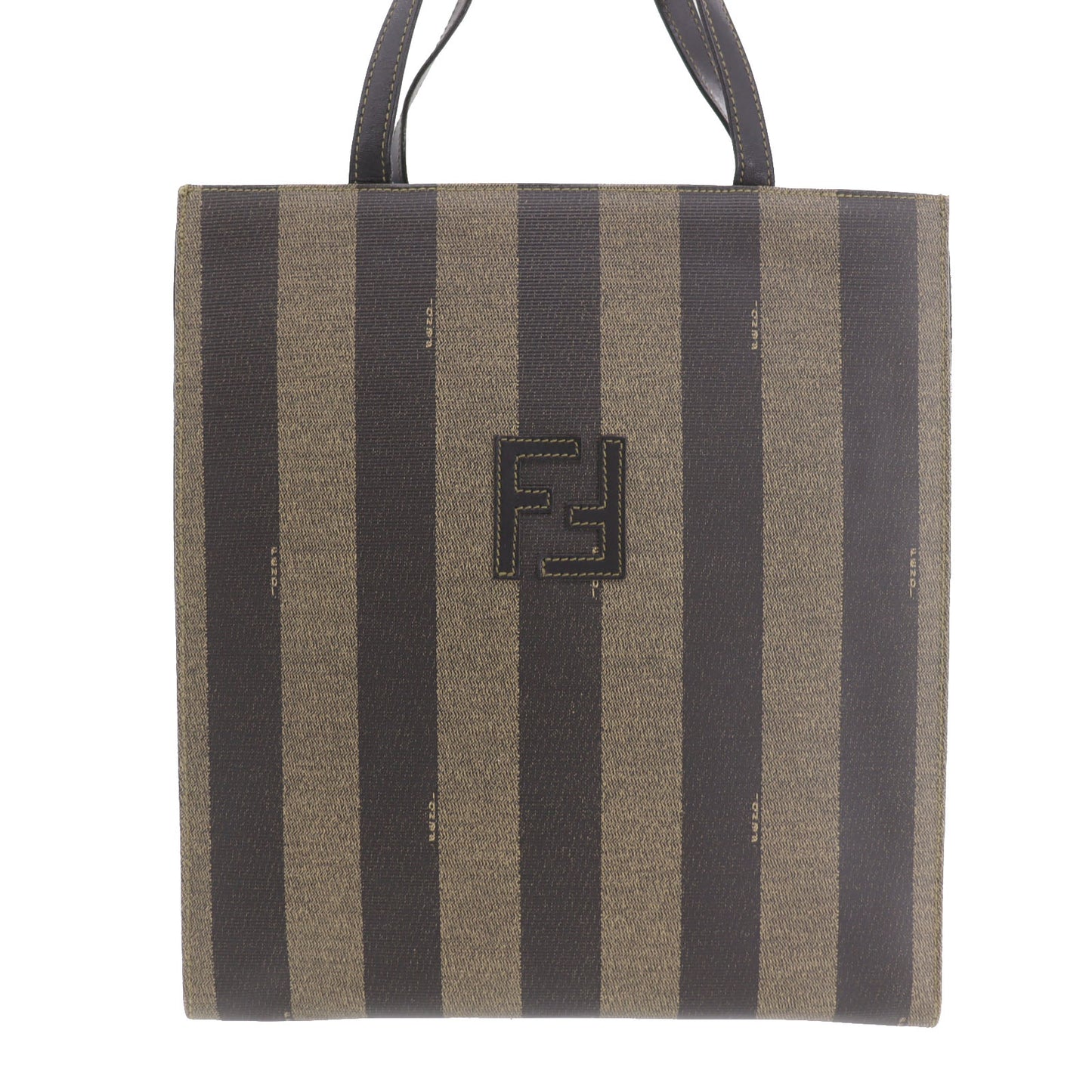 FENDI Pequin 2way Handbag Backpack Brown Black PVC #AH638