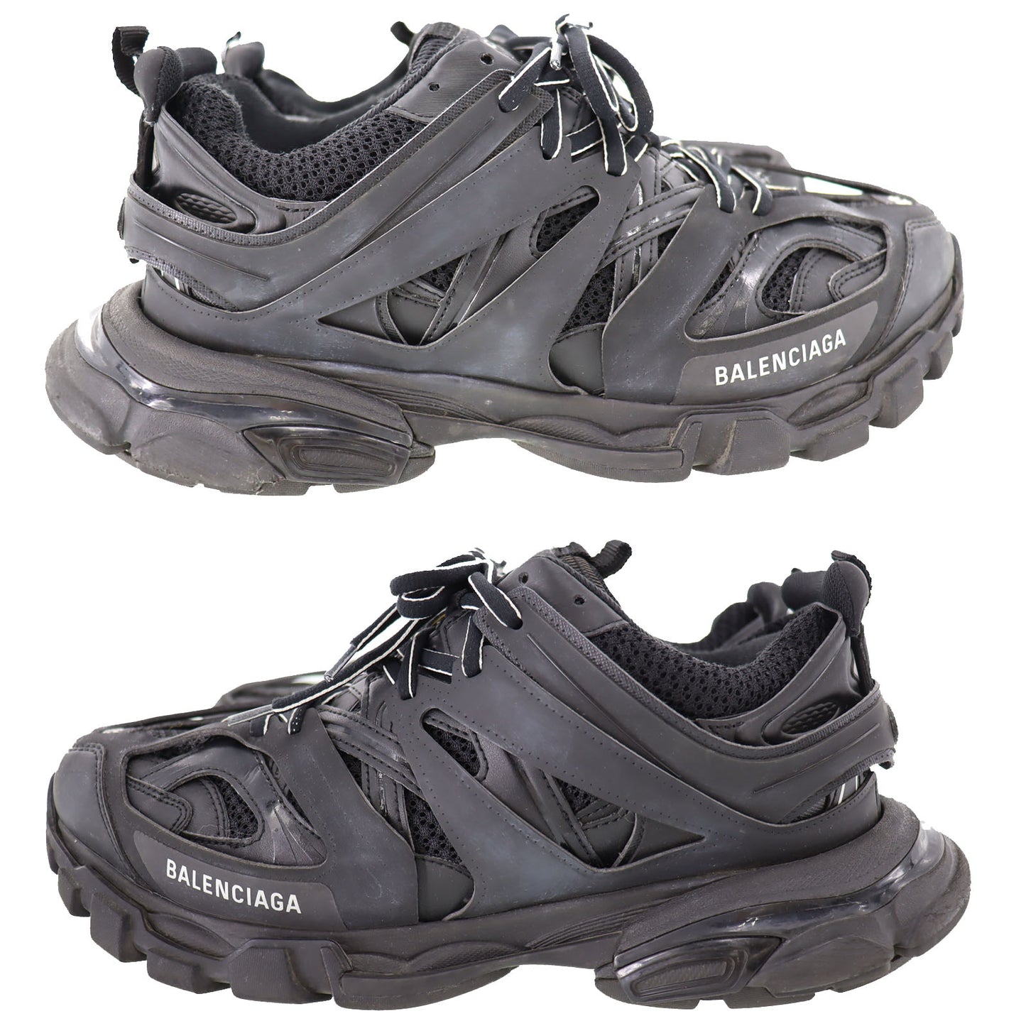 BALENCIAGA New Shoes Lace Up Sneakers Triple S Black Clear US10 #R771