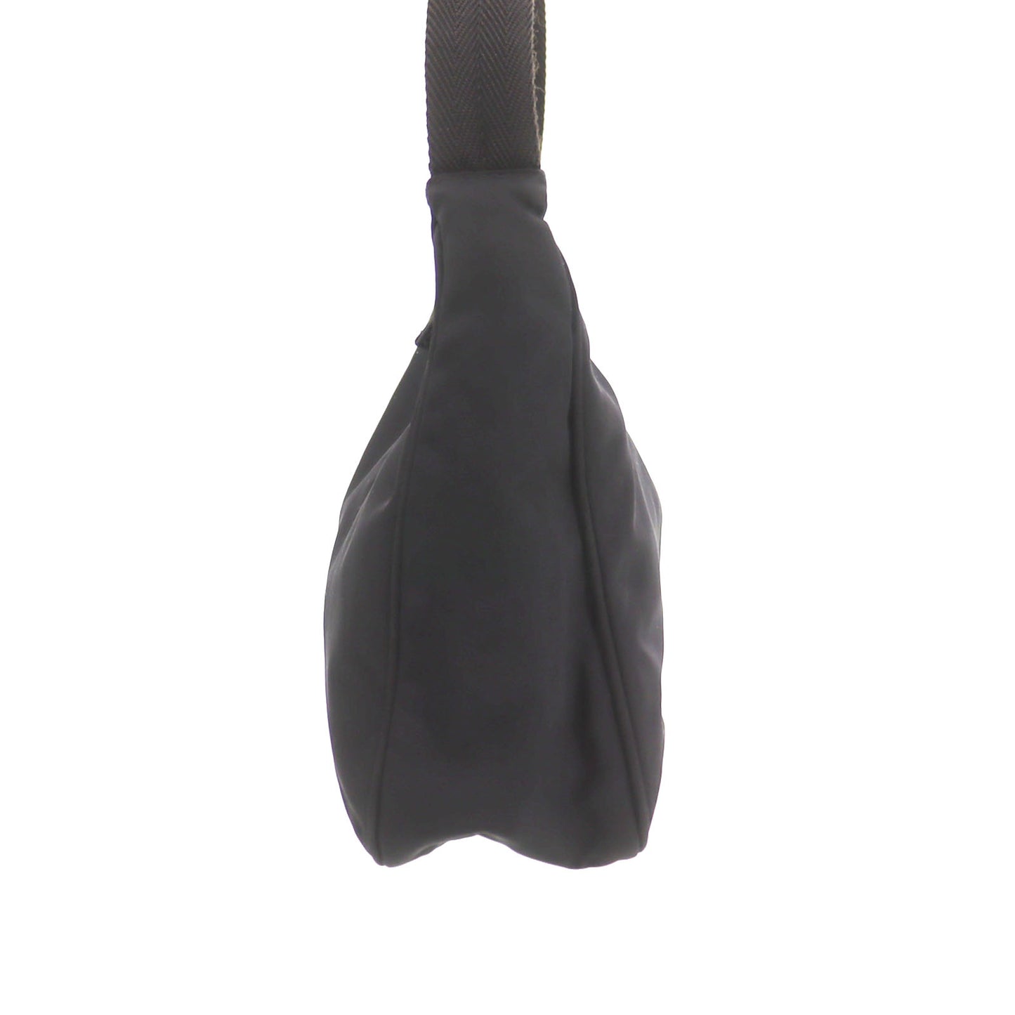 PRADA Hobo Logos Handbag Black Nylon Pouch #CS702