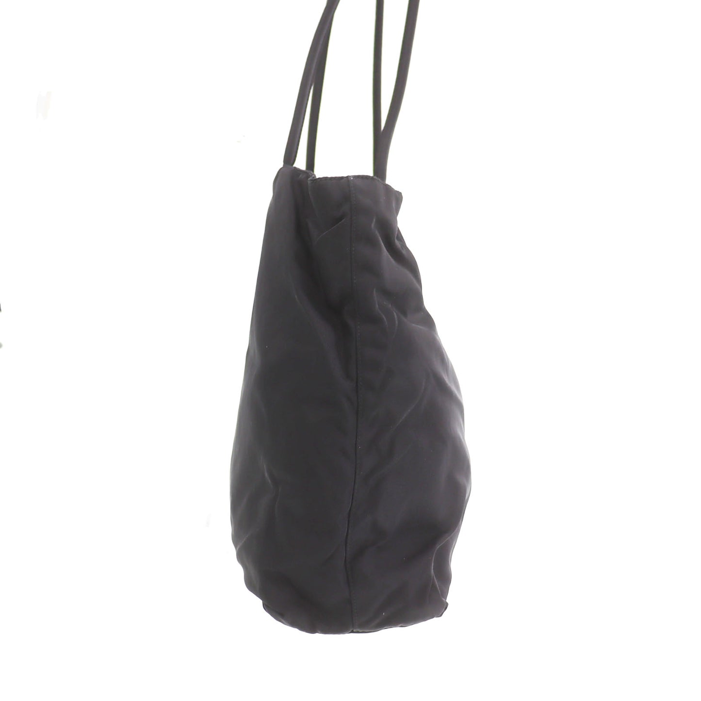 PRADA Logos Shoulder Tote Bag Black Nylon #ED418