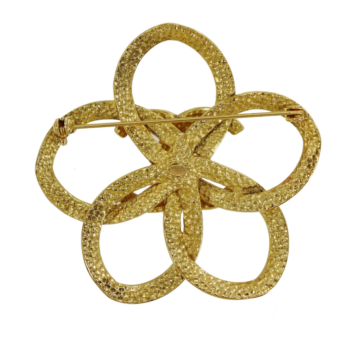 CHANEL CC Flower Pin Brooch Gold Plated 96P #CD808