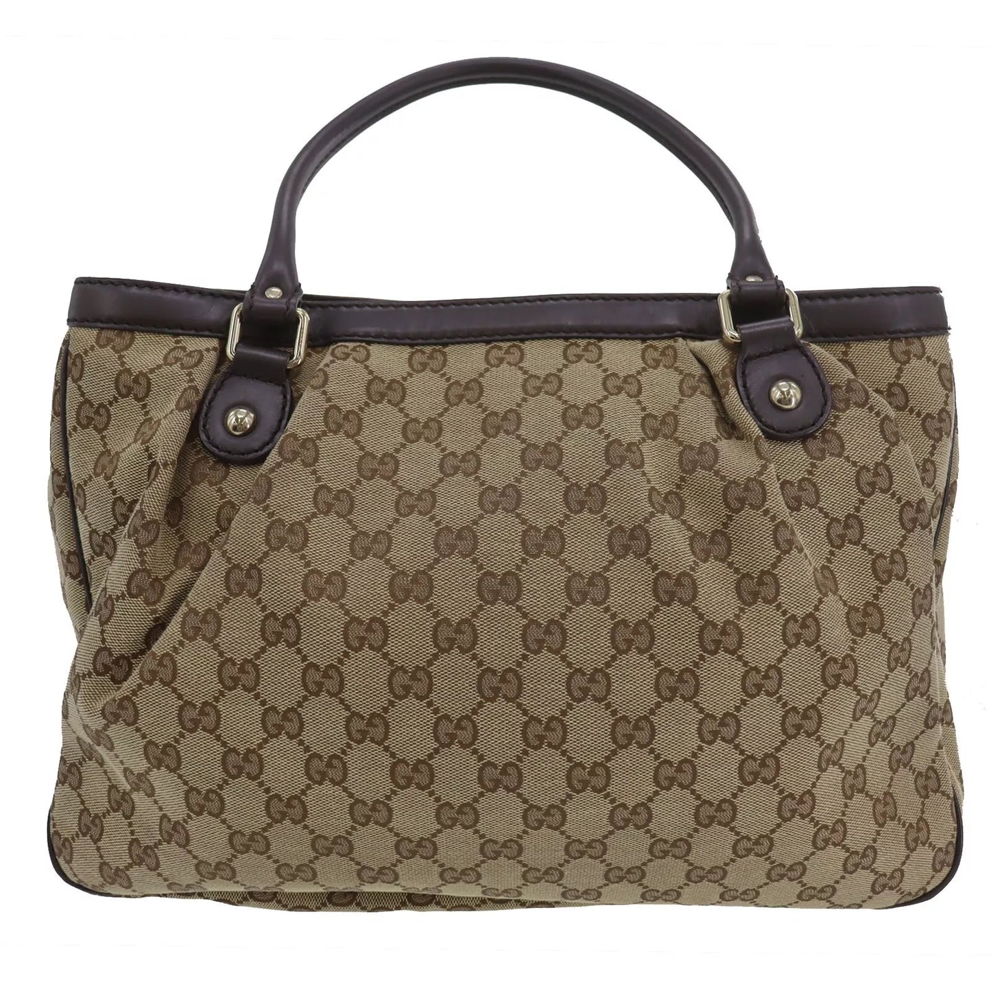 GUCCI Sukey GG Canvas Handbag Tote Brown #CT722