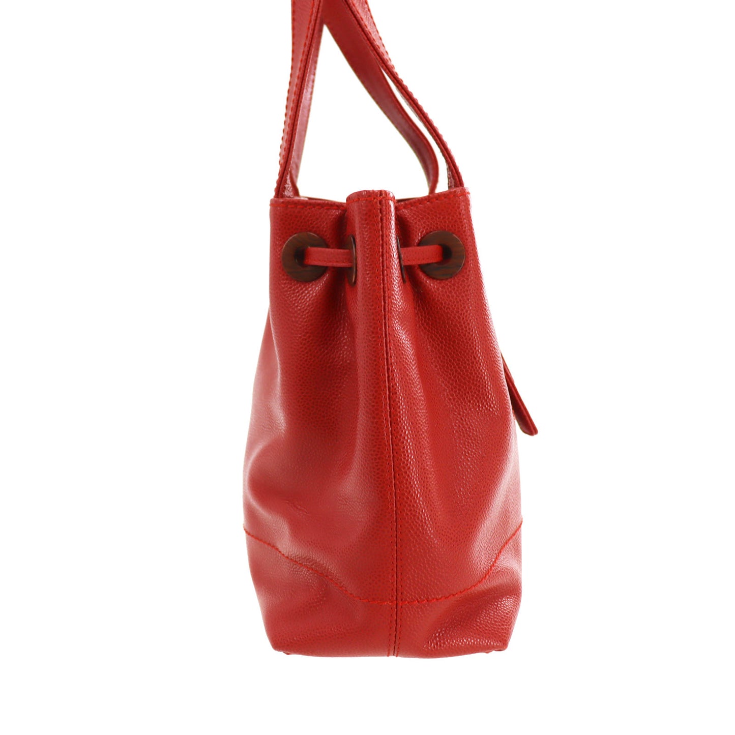 CHANEL CC Shoulder Handbag Red Caviar Skin Leather #CD264