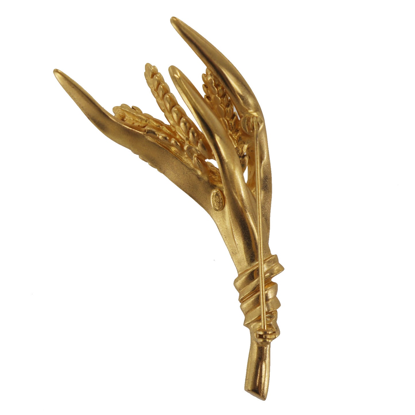 CHANEL Rice Ear Motif Pin Brooch Gold Plated 99P #DA607