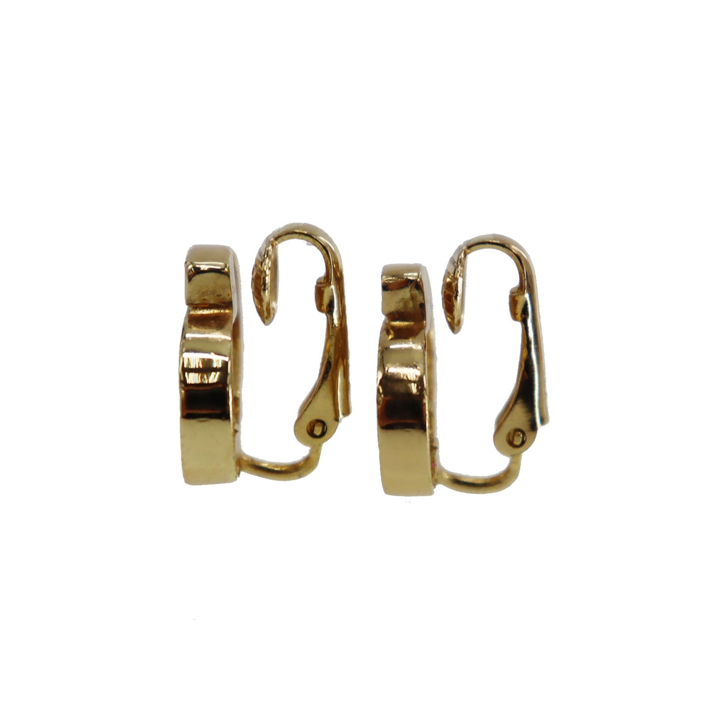 Christian Dior CD Logos Rhinestone Earrings Gold Plated #CB383