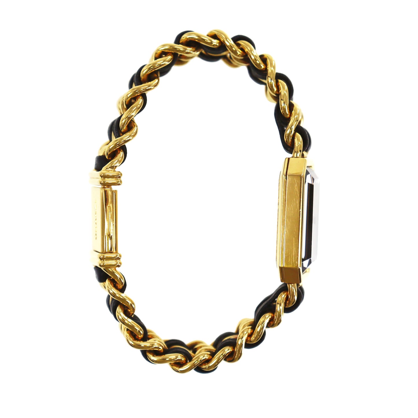 CHANEL Premiere Discontinued Wristwatches L Gold Black Quartz Swiss #CK713