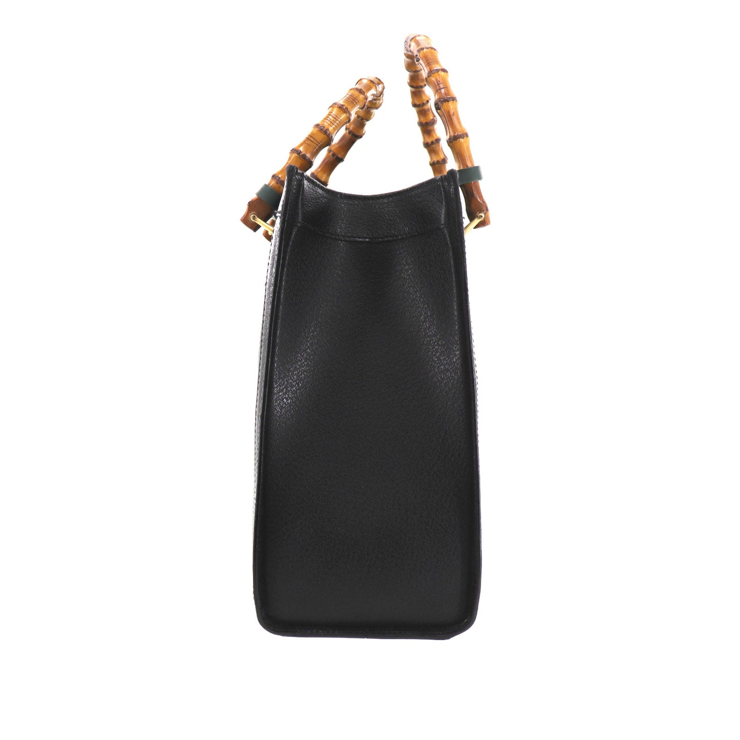 GUCCI Bamboo Handbag Black Leather #CA801