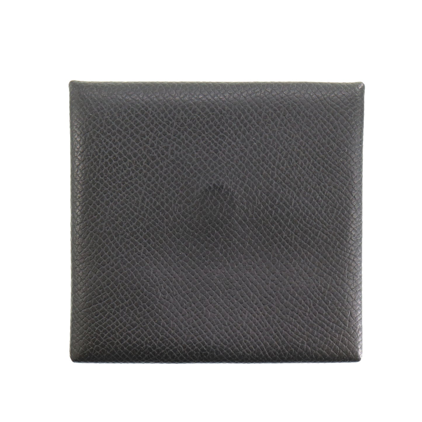 HERMES BASTIA Mini Coin Purse Wallet Black Leather #CK411