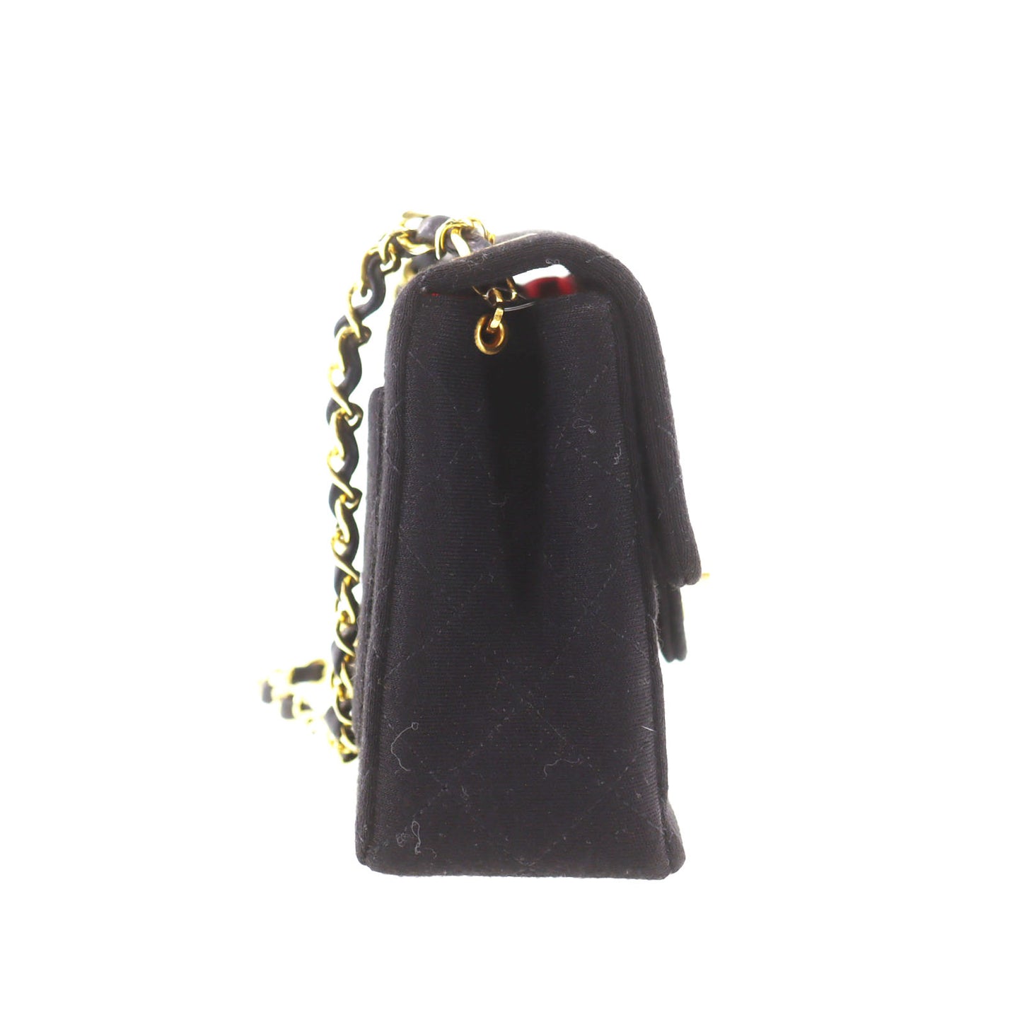CHANEL Matelasse Crossbody Shoulder Bag Black Cotton #AF580