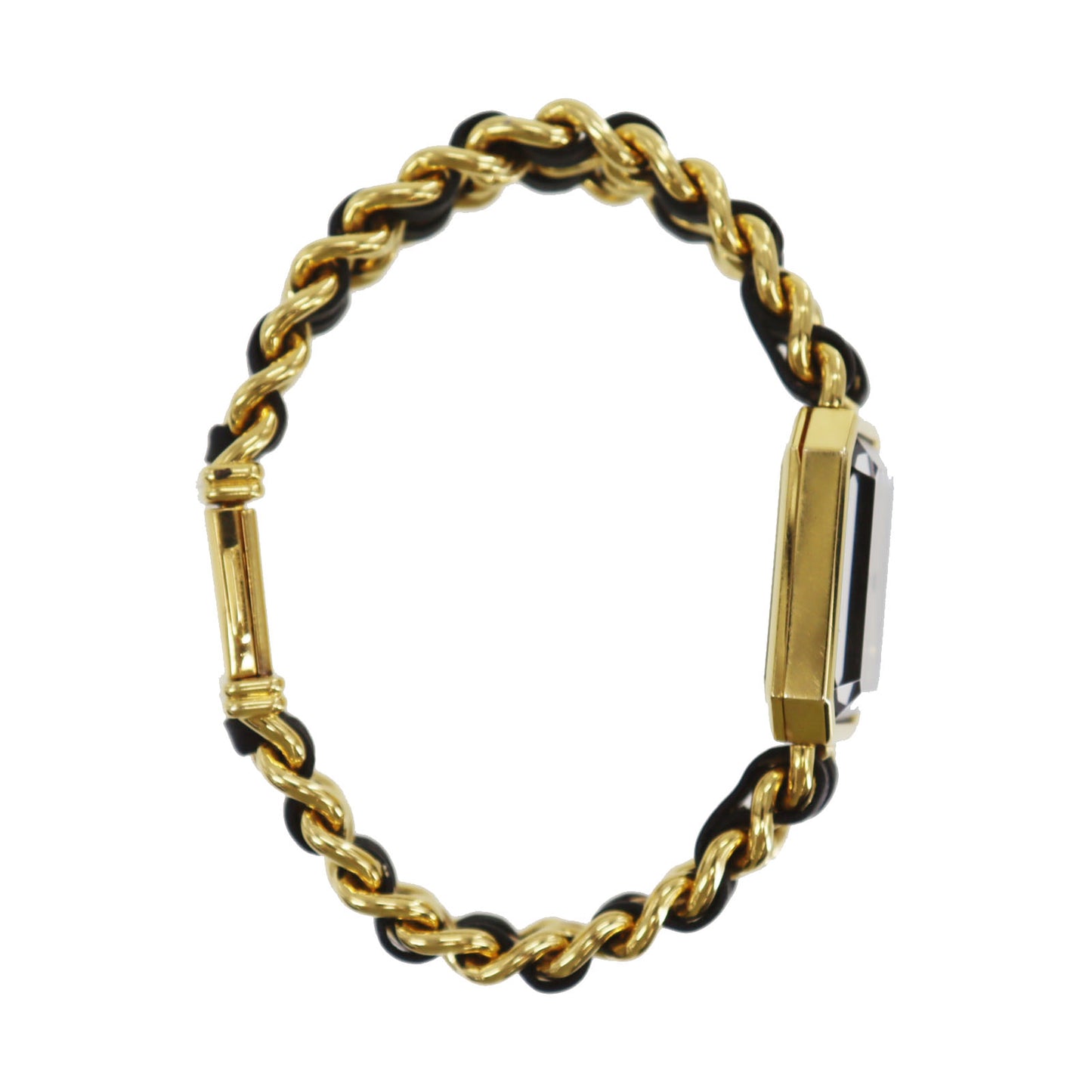 CHANEL Premiere Discontinued Wristwatches L Gold Black Quartz #CO501