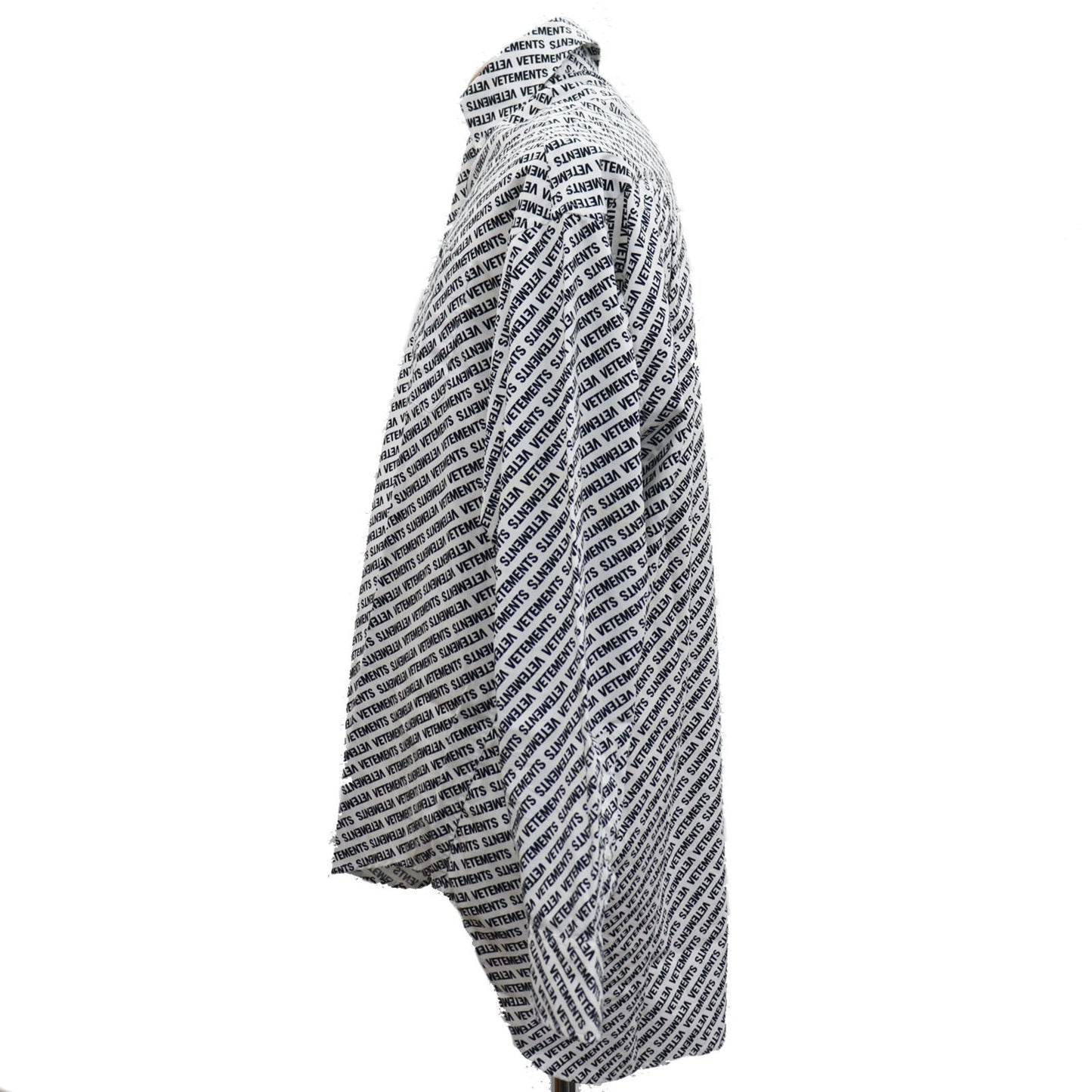 VETEMENTS Logos Long Sleeve Shirt Button Down Size S #AG966