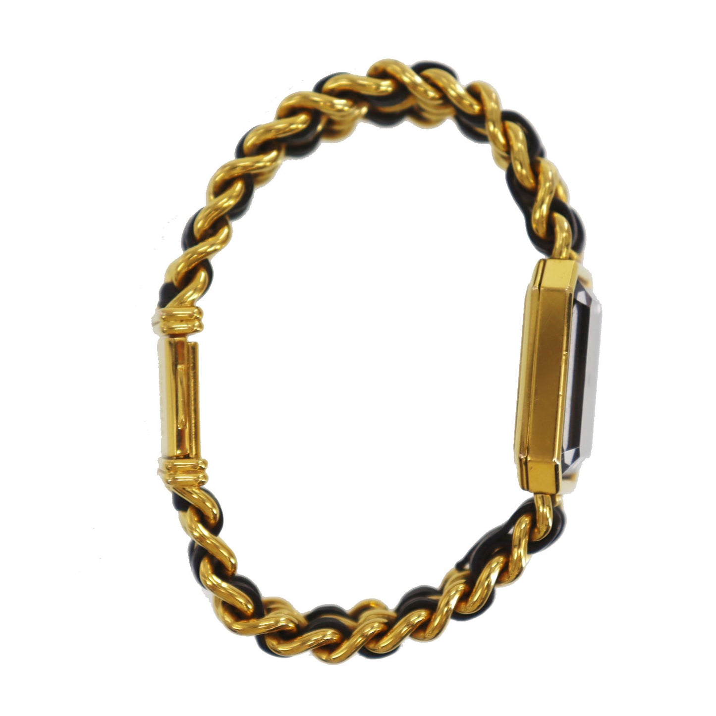 CHANEL Premiere Discontinued Wristwatches L Gold Black Quartz #CW937