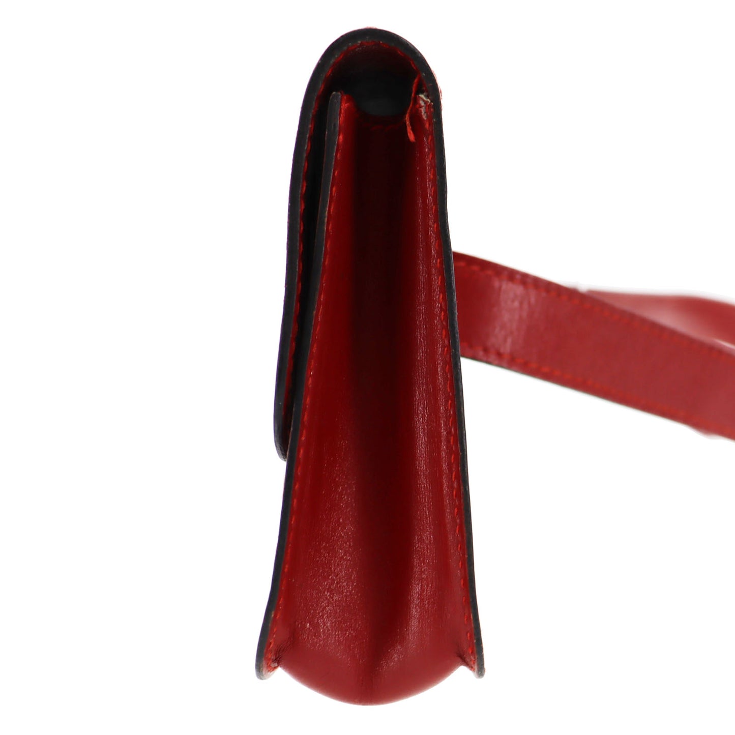 HERMES Waist Pouch Bag Red Leather #BP773