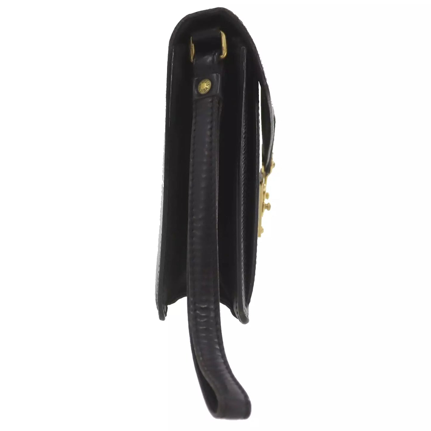 Louis Vuitton LV Pochette Serie Dragonne Clutch Black Epi M52612 #EA29