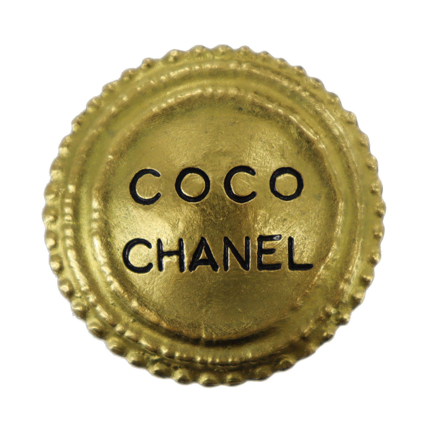 CHANEL COCO Earrings Gold Clip-On Circle 95P #AG998