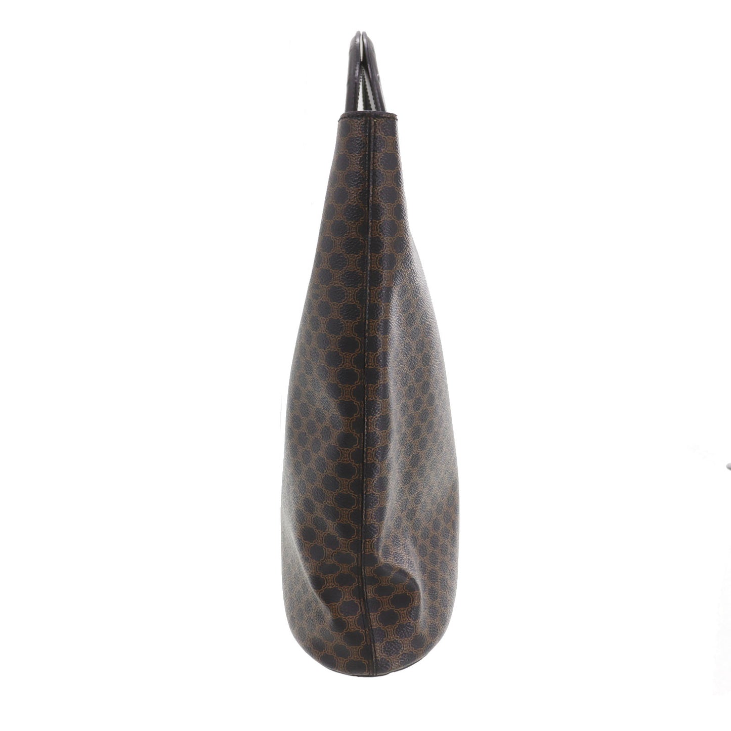 CELINE Macadam Pattern Handbag Black PVC Leather #AG641