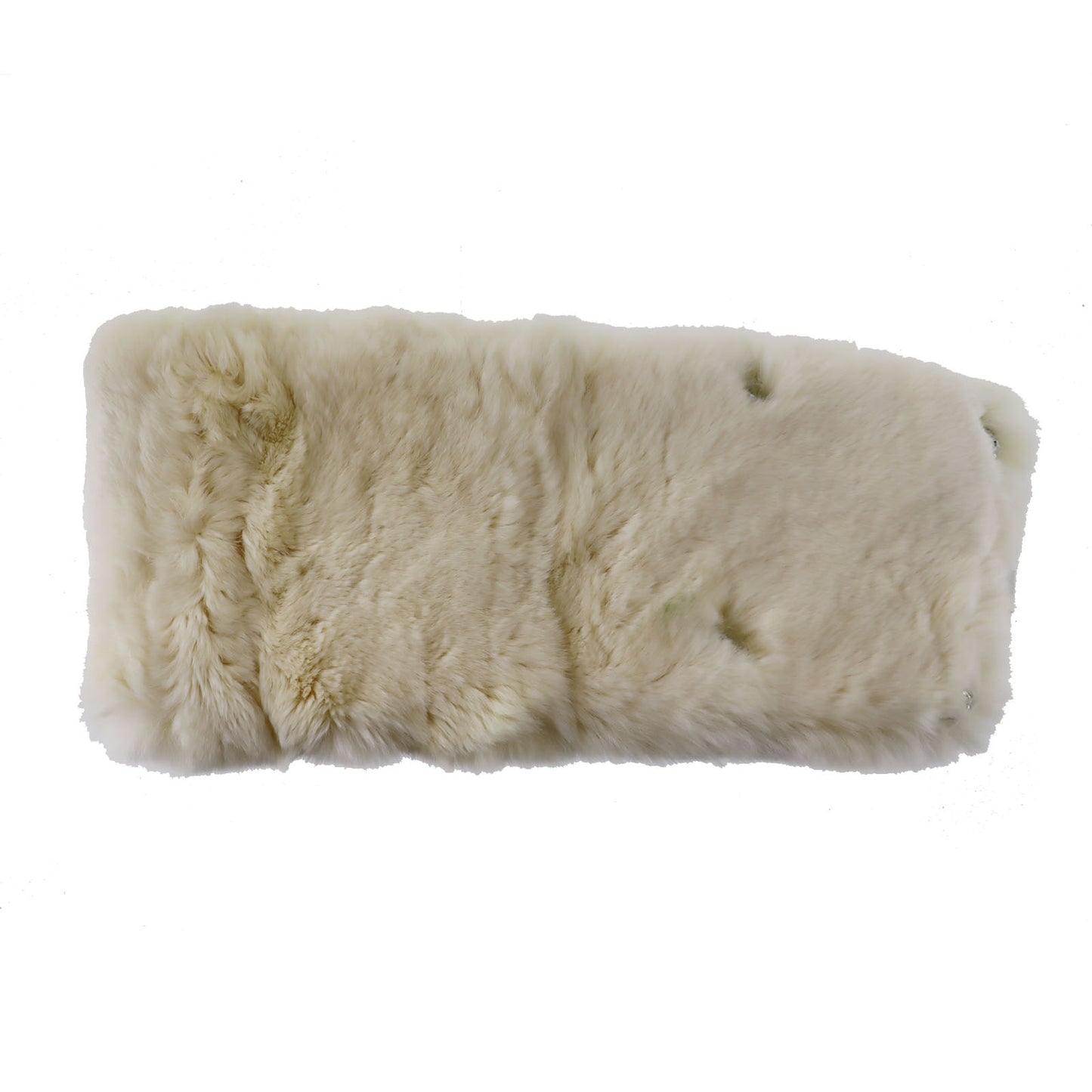CHANEL CC Logos Fur Scarf Muffler 100% Rabbit White #CO713