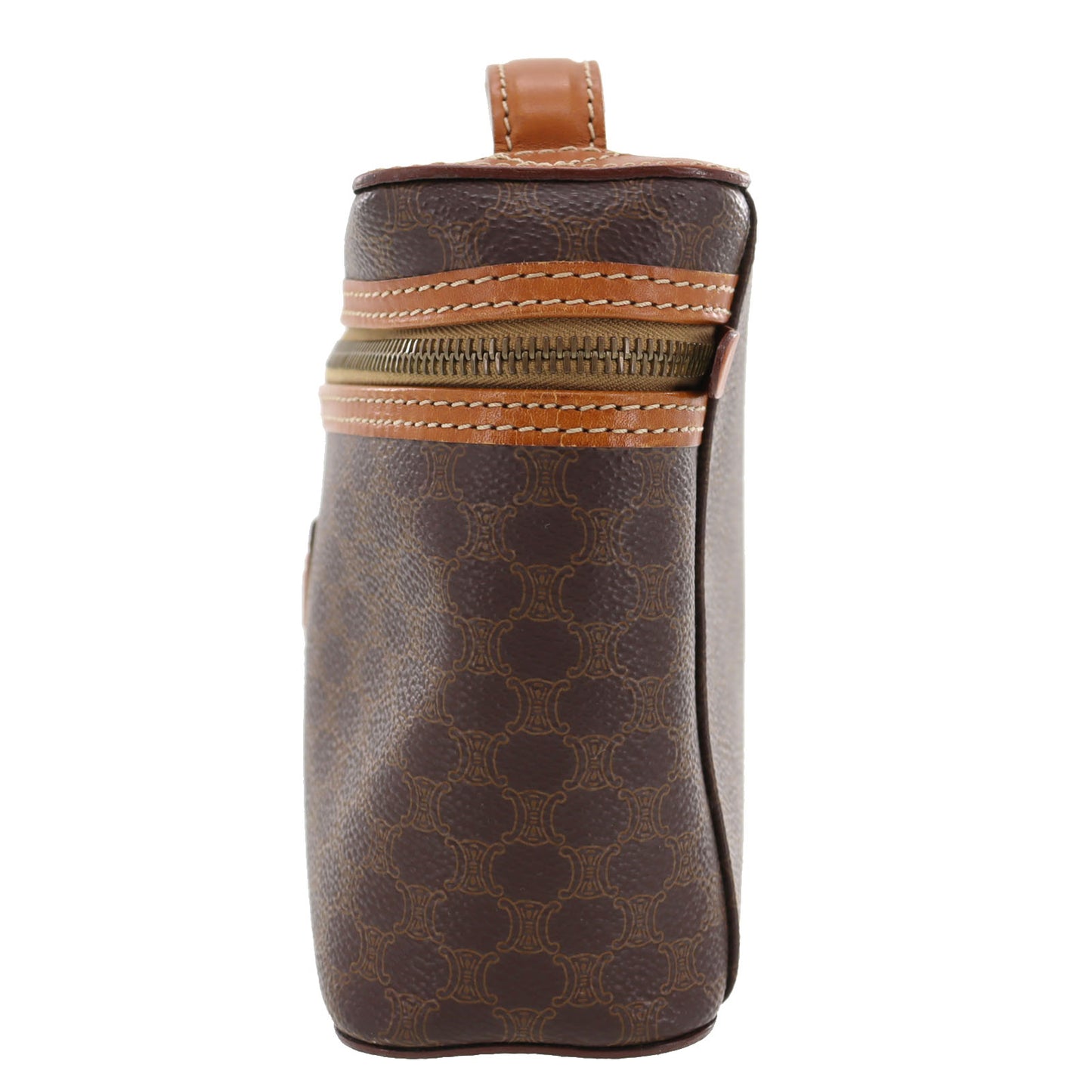 CELINE Macadam Pattern HandBag Brown PVC Leather #AH75