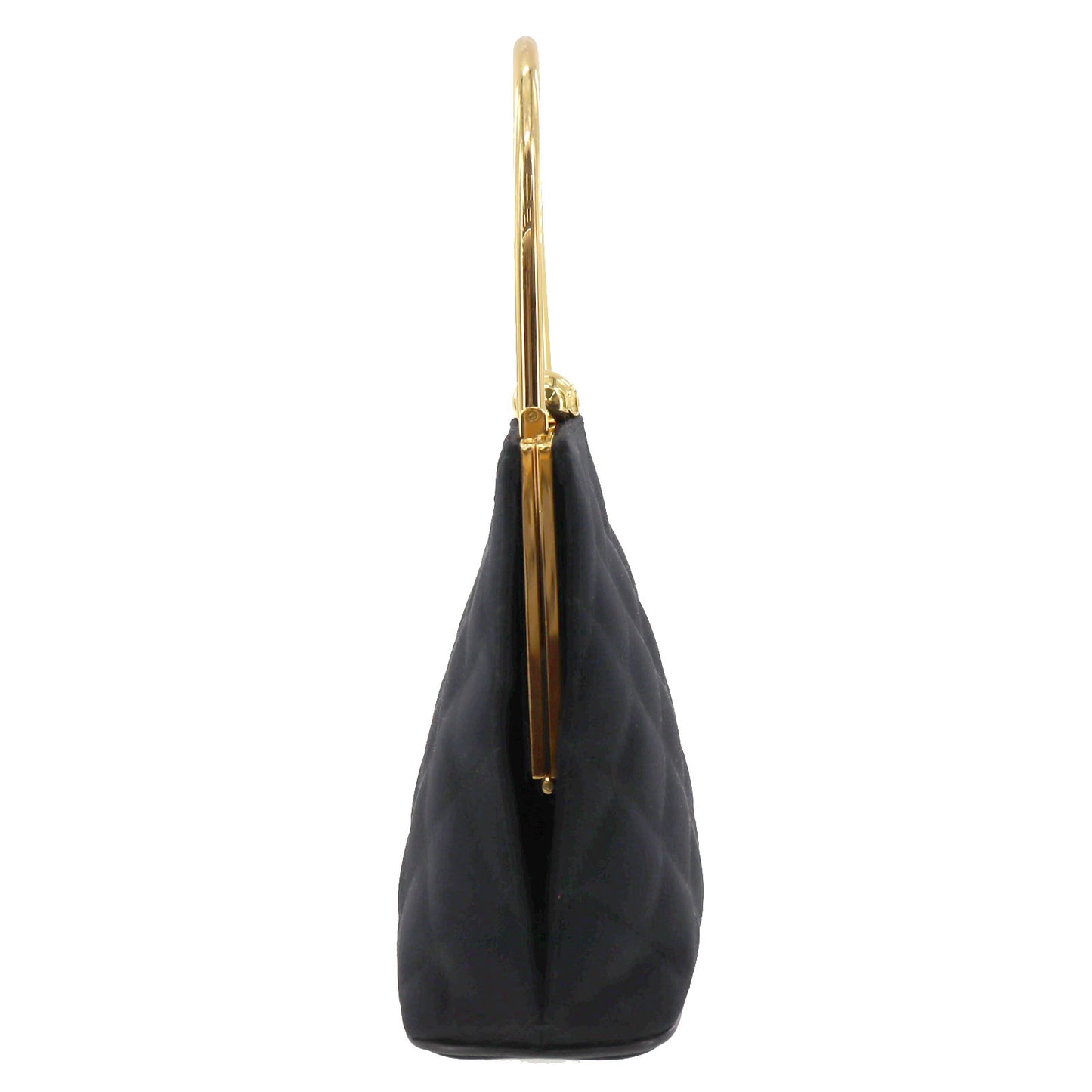 CHANEL Matelasse HandBag Black Satin #BK912
