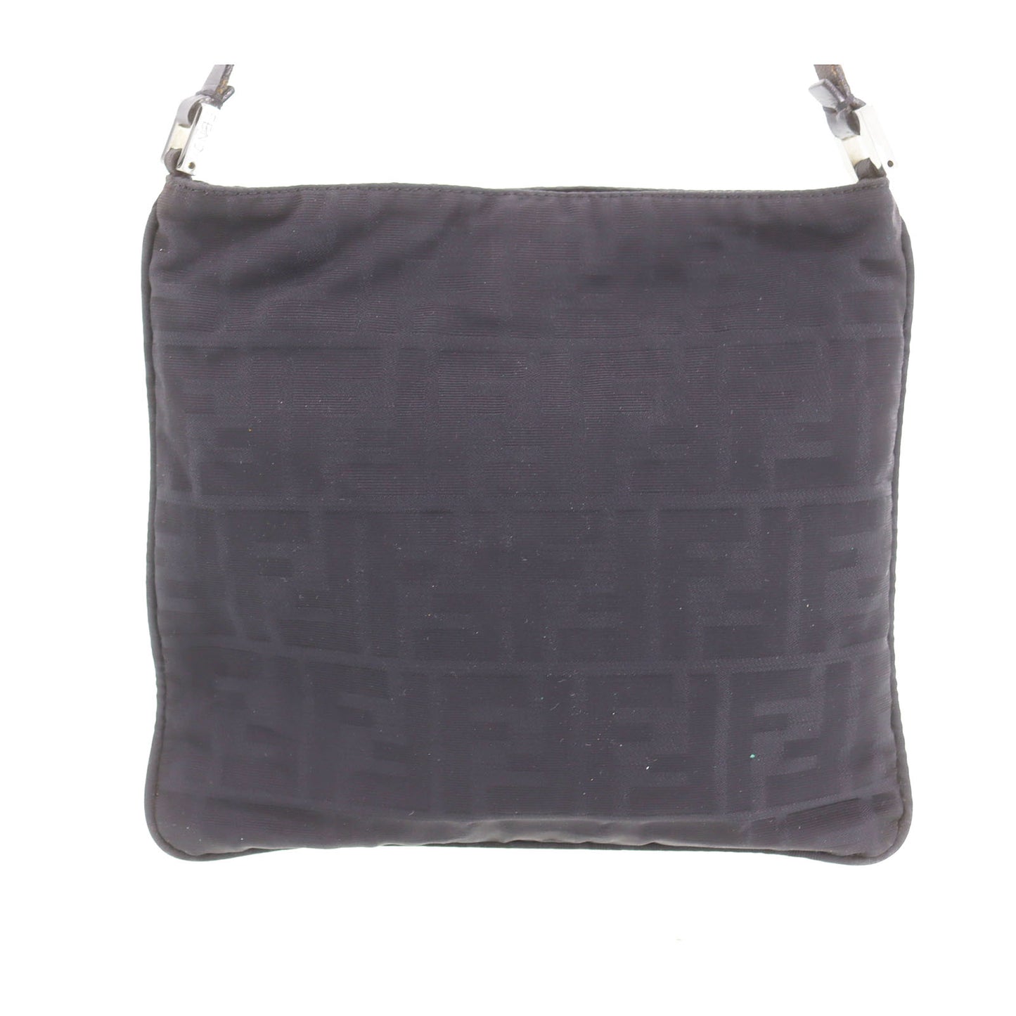 FENDI Zucca Shoulder Handbag Black Canvas #AG704