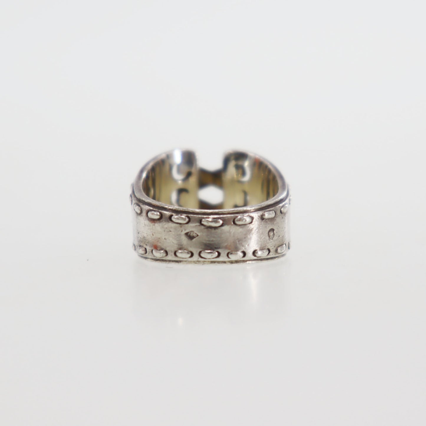 HERMES Lace up Finger Ring Silver 925 #CN466