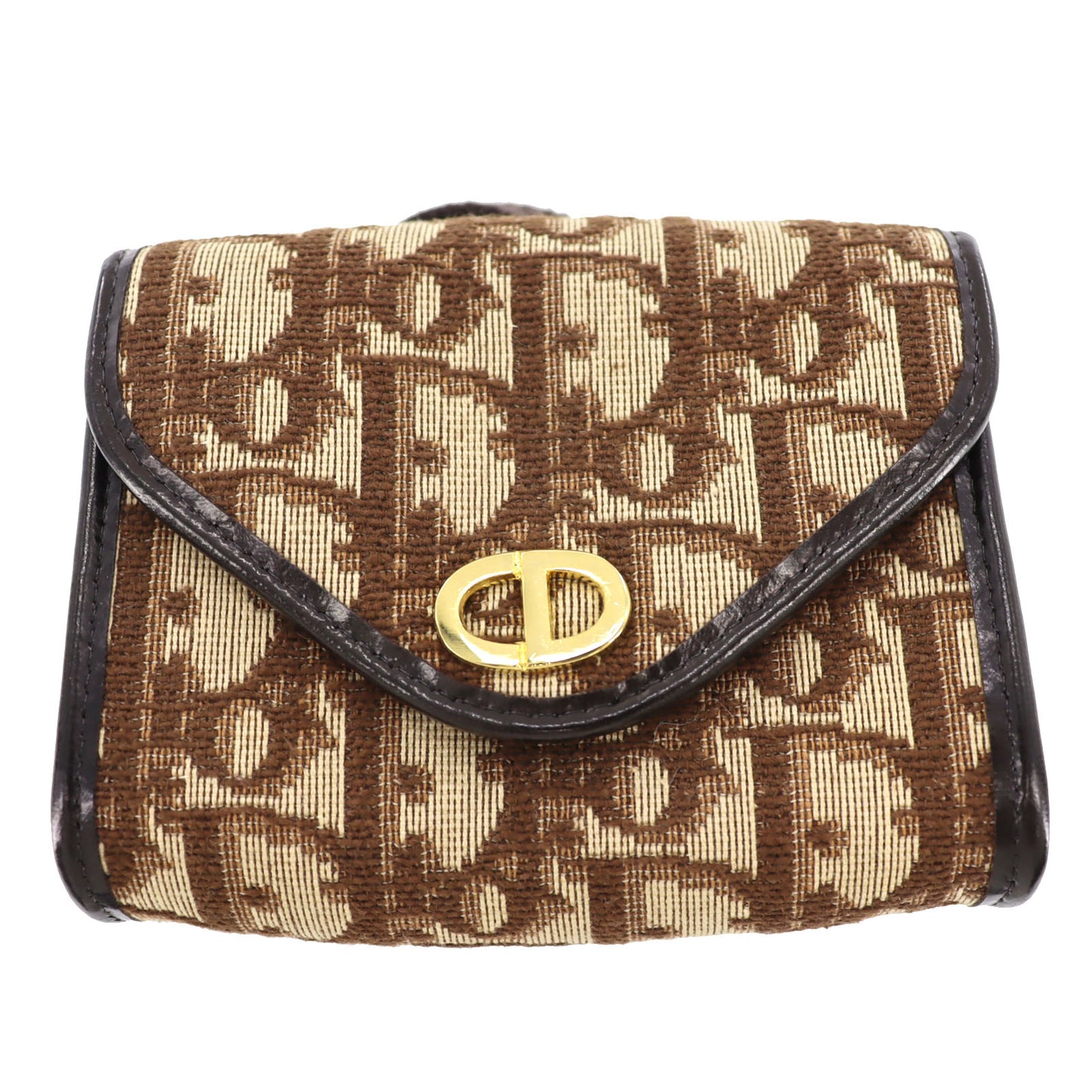 Christian Dior Trotter Shoulder Bag Brown Canvas Leather #AH117