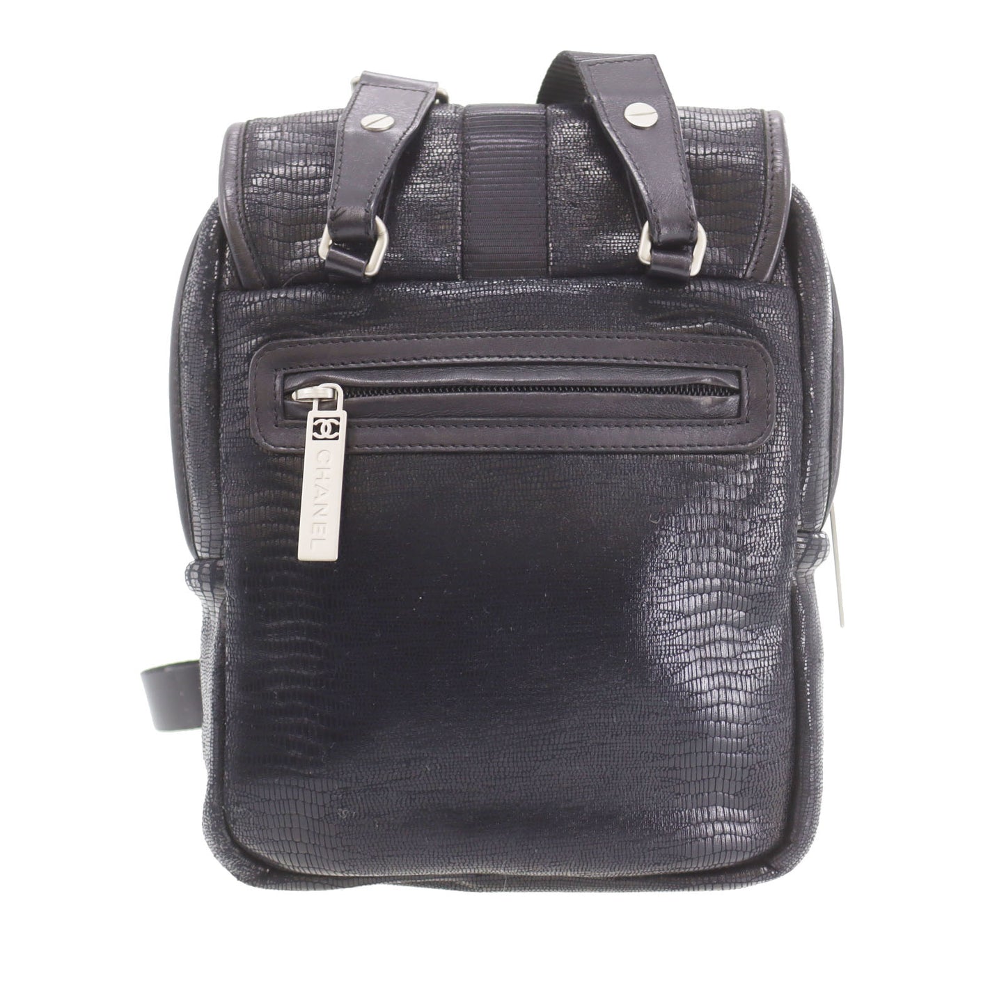 CHANEL Sports Line Crossbody Shoulder Bag Black Nylon Leather #CP936